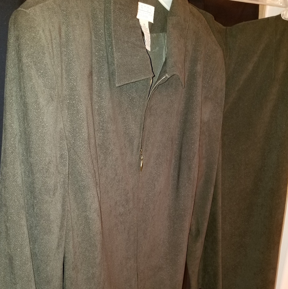 Suede Look Pant Suit